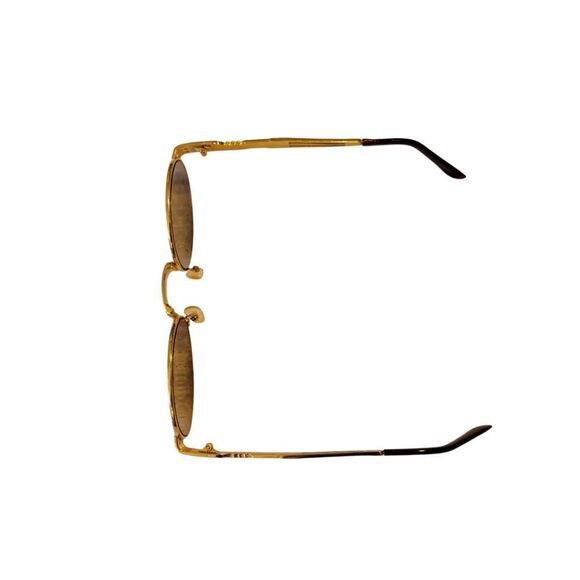 Gold Frame Blue Lens Fashion Sunglasses UV400 - Picture 7 of 10